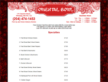 Tablet Screenshot of orientalbowlrestaurant.com